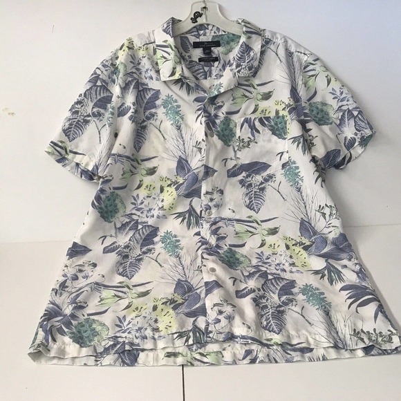 Marc Anthony Shirt Super Soft XL Slim Fit Tropical Print Pre-Owned - Picture 1 of 10